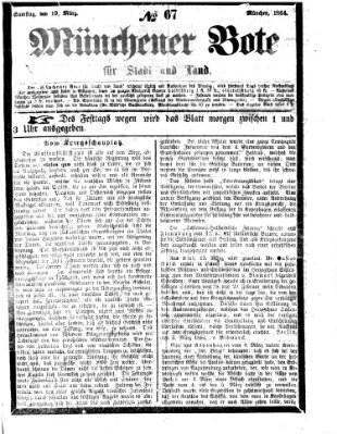 Münchener Bote für Stadt und Land Samstag 19. März 1864