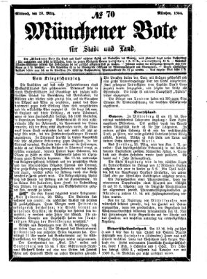 Münchener Bote für Stadt und Land Mittwoch 23. März 1864