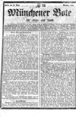 Münchener Bote für Stadt und Land Samstag 26. März 1864