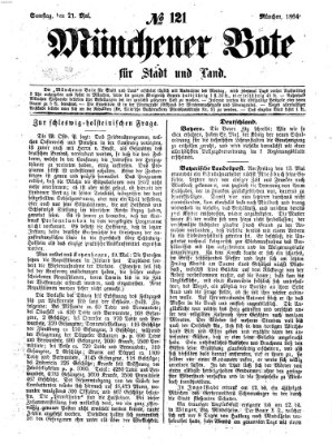 Münchener Bote für Stadt und Land Samstag 21. Mai 1864