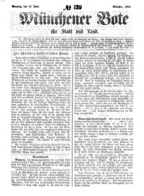 Münchener Bote für Stadt und Land Sonntag 12. Juni 1864