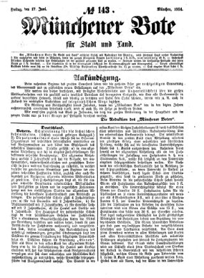 Münchener Bote für Stadt und Land Freitag 17. Juni 1864