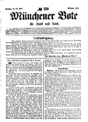 Münchener Bote für Stadt und Land Samstag 25. Juni 1864