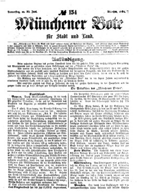 Münchener Bote für Stadt und Land Donnerstag 30. Juni 1864