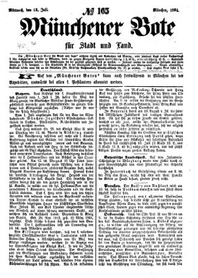 Münchener Bote für Stadt und Land Mittwoch 13. Juli 1864