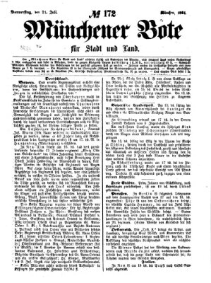 Münchener Bote für Stadt und Land Donnerstag 21. Juli 1864