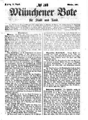 Münchener Bote für Stadt und Land Sonntag 14. August 1864