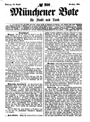 Münchener Bote für Stadt und Land Dienstag 30. August 1864