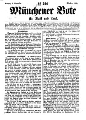 Münchener Bote für Stadt und Land Samstag 3. September 1864