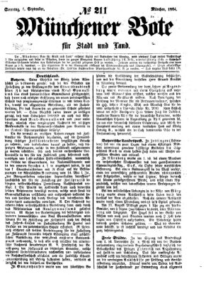 Münchener Bote für Stadt und Land Sonntag 4. September 1864