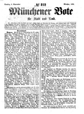 Münchener Bote für Stadt und Land Dienstag 6. September 1864