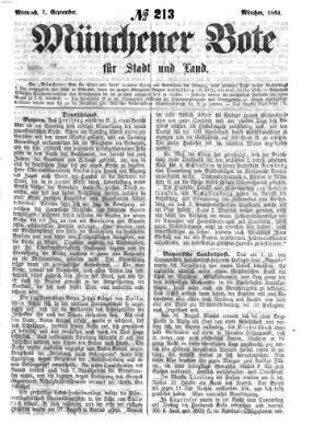 Münchener Bote für Stadt und Land Mittwoch 7. September 1864