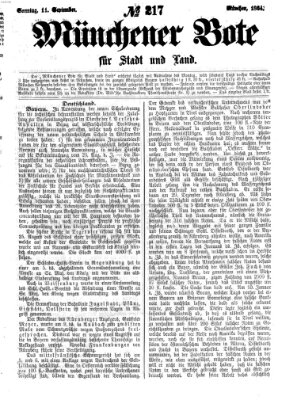 Münchener Bote für Stadt und Land Sonntag 11. September 1864