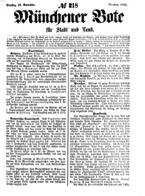 Münchener Bote für Stadt und Land Dienstag 13. September 1864