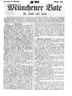 Münchener Bote für Stadt und Land Donnerstag 15. September 1864