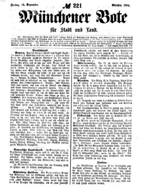 Münchener Bote für Stadt und Land Freitag 16. September 1864