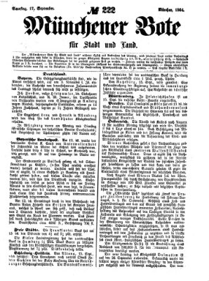 Münchener Bote für Stadt und Land Samstag 17. September 1864