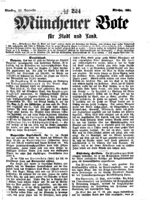 Münchener Bote für Stadt und Land Dienstag 20. September 1864