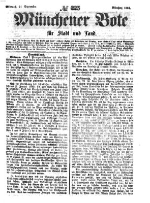 Münchener Bote für Stadt und Land Mittwoch 21. September 1864