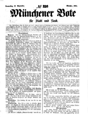 Münchener Bote für Stadt und Land Donnerstag 22. September 1864