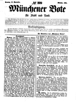 Münchener Bote für Stadt und Land Sonntag 25. September 1864