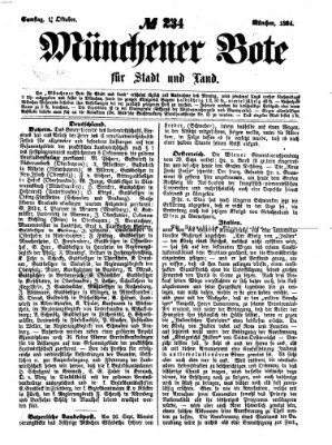 Münchener Bote für Stadt und Land Samstag 1. Oktober 1864