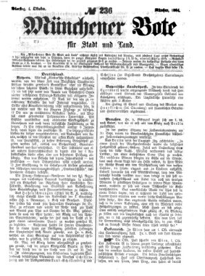 Münchener Bote für Stadt und Land Dienstag 4. Oktober 1864