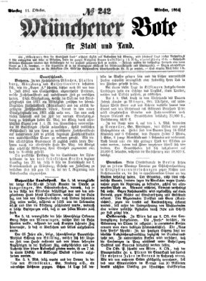 Münchener Bote für Stadt und Land Dienstag 11. Oktober 1864