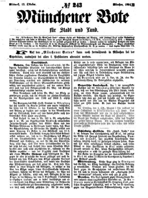 Münchener Bote für Stadt und Land Mittwoch 12. Oktober 1864