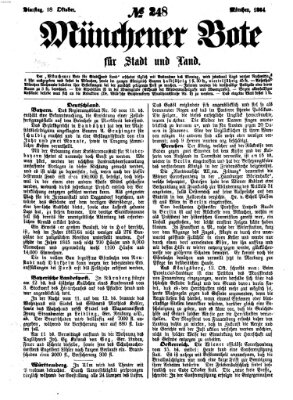 Münchener Bote für Stadt und Land Dienstag 18. Oktober 1864