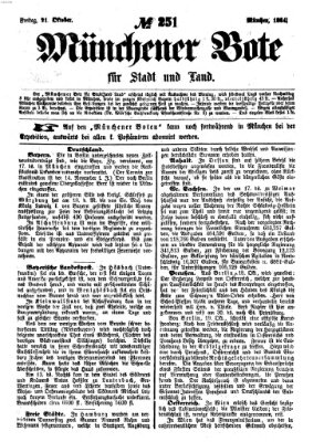 Münchener Bote für Stadt und Land Freitag 21. Oktober 1864