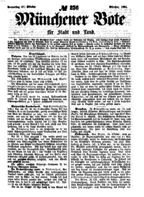 Münchener Bote für Stadt und Land Donnerstag 27. Oktober 1864