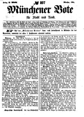 Münchener Bote für Stadt und Land Freitag 28. Oktober 1864