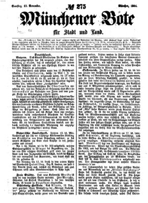 Münchener Bote für Stadt und Land Samstag 19. November 1864