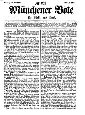 Münchener Bote für Stadt und Land Samstag 26. November 1864