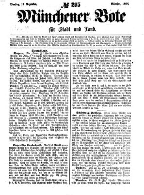Münchener Bote für Stadt und Land Dienstag 13. Dezember 1864
