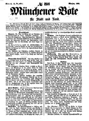 Münchener Bote für Stadt und Land Mittwoch 14. Dezember 1864