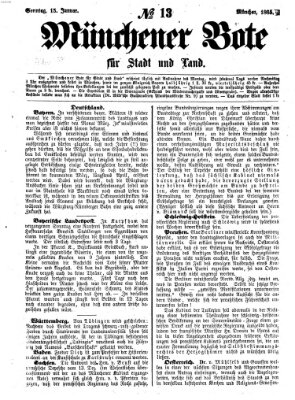 Münchener Bote für Stadt und Land Sonntag 15. Januar 1865