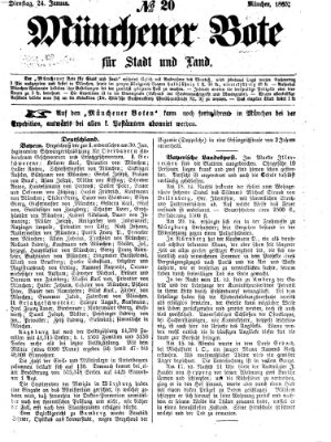 Münchener Bote für Stadt und Land Dienstag 24. Januar 1865