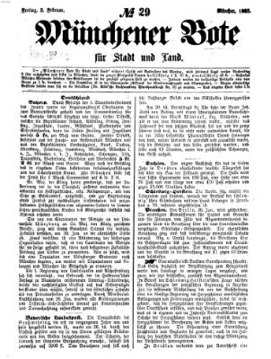 Münchener Bote für Stadt und Land Freitag 3. Februar 1865