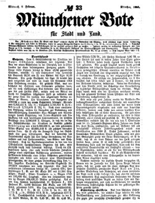 Münchener Bote für Stadt und Land Mittwoch 8. Februar 1865