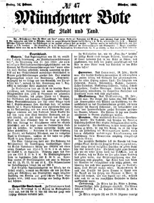 Münchener Bote für Stadt und Land Freitag 24. Februar 1865