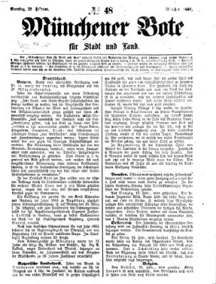 Münchener Bote für Stadt und Land Samstag 25. Februar 1865