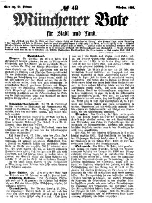 Münchener Bote für Stadt und Land Sonntag 26. Februar 1865