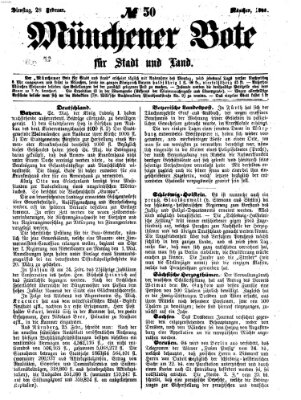 Münchener Bote für Stadt und Land Dienstag 28. Februar 1865