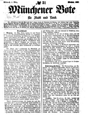 Münchener Bote für Stadt und Land Mittwoch 1. März 1865