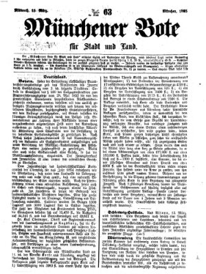 Münchener Bote für Stadt und Land Mittwoch 15. März 1865