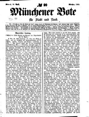 Münchener Bote für Stadt und Land Mittwoch 26. April 1865