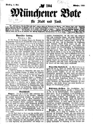 Münchener Bote für Stadt und Land Dienstag 2. Mai 1865