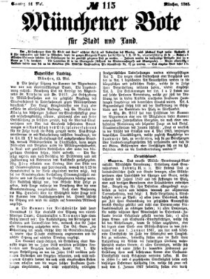 Münchener Bote für Stadt und Land Sonntag 14. Mai 1865